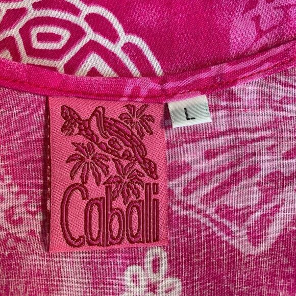 Vintage 90s Mini Dress Hot Pink Tropical Print Floral Slip Dress Fringe Hemmed - Picture 7 of 10